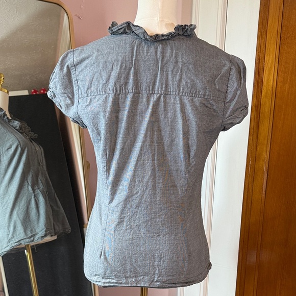 Merona Slate Ruffle Button-Up Blouse - Picture 6 of 8